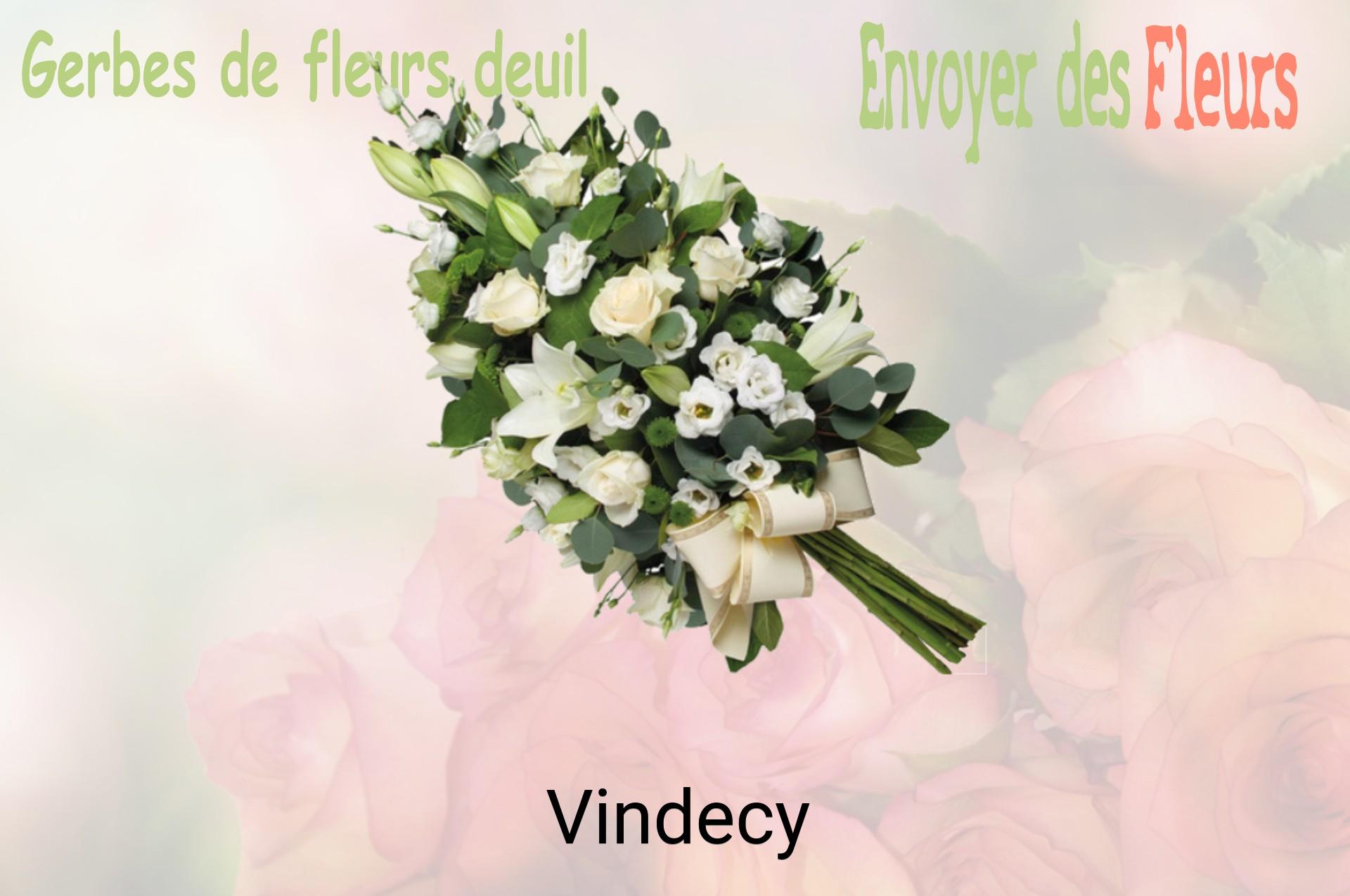 Gerbe de fleurs de deuil livrée à Vindecy